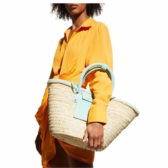 Jacquemus le Petit Panier Soleil Straw and suede Tote